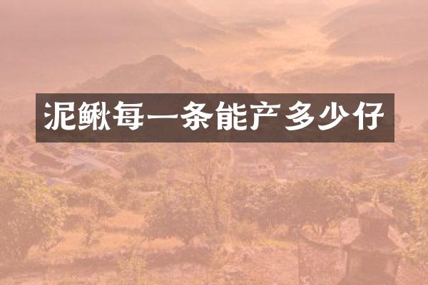泥鳅每一条能产多少仔