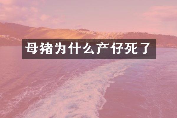 母猪为什么产仔死了