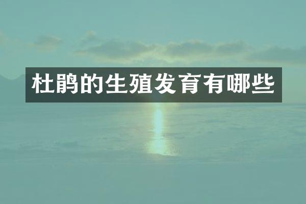 杜鹃的生殖发育有哪些