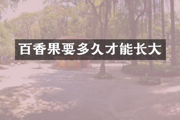百香果要多久才能长大