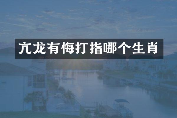 亢龙有悔打指哪个生肖