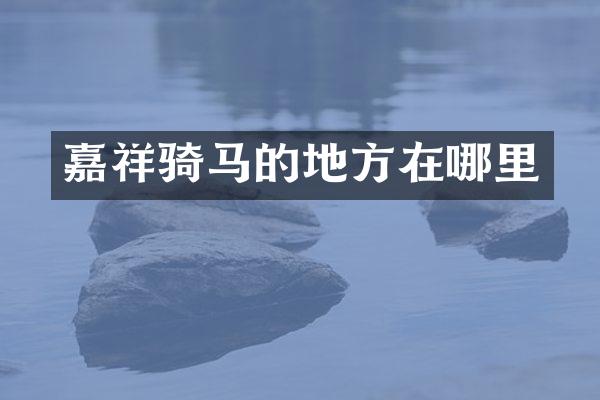嘉祥骑马的地方在哪里
