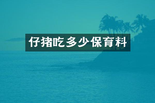 仔猪吃多少保育料