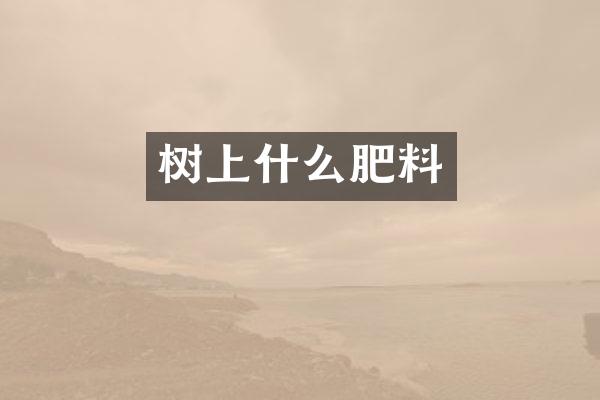 树上什么肥料