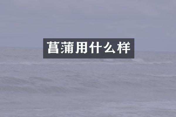 菖蒲用什么样