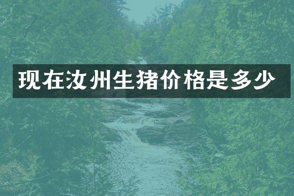 现在汝州生猪价格是多少