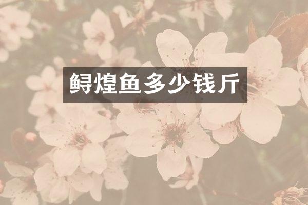 鲟煌鱼多少钱斤