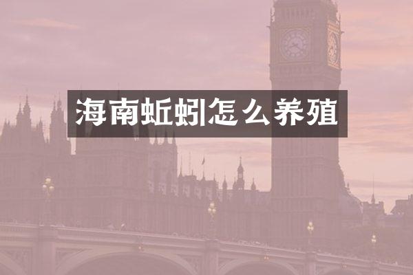 海南蚯蚓怎么养殖