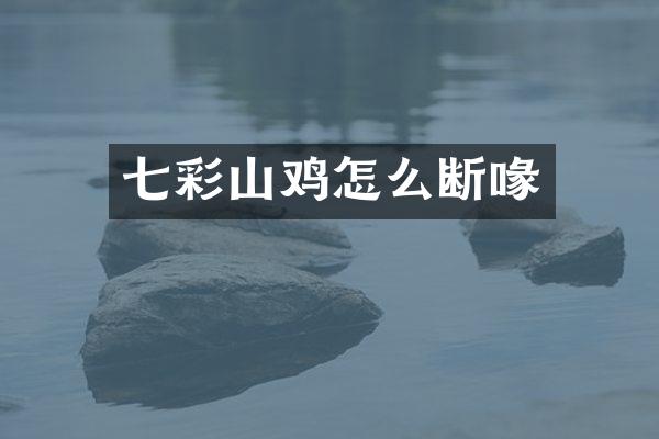 七彩山鸡怎么断喙