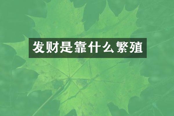 发财是靠什么繁殖