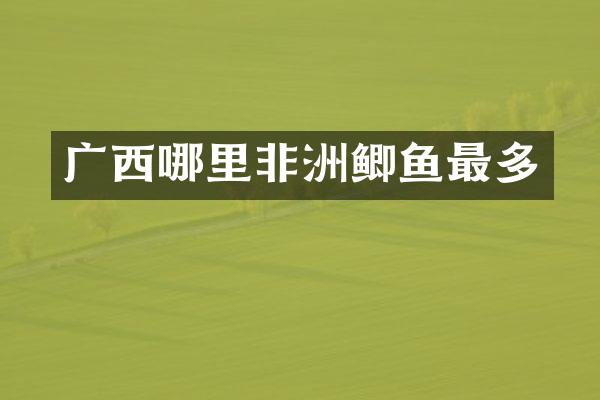 广西哪里非洲鲫鱼最多