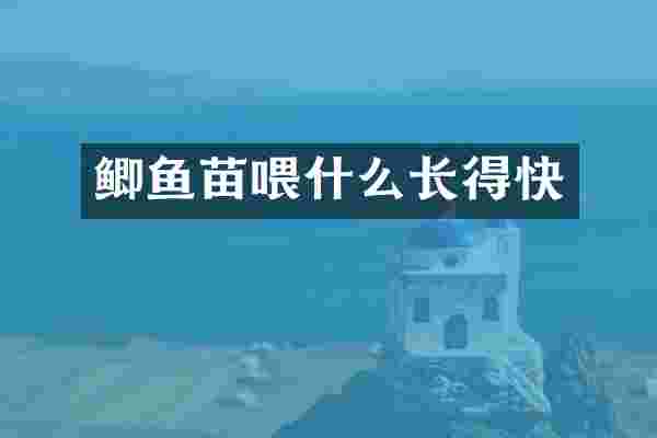 鲫鱼苗喂什么长得快
