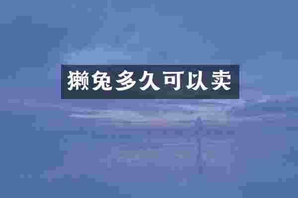 獭兔多久可以卖