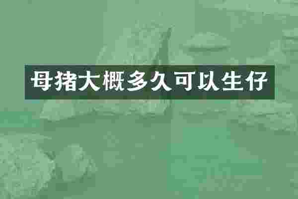 母猪大概多久可以生仔