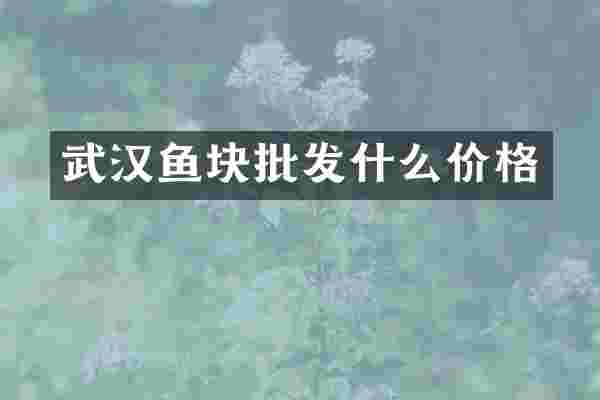 武汉鱼块批发什么价格