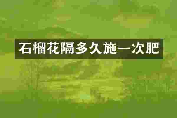 石榴花隔多久施一次肥
