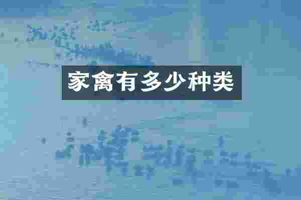 家禽有多少种类