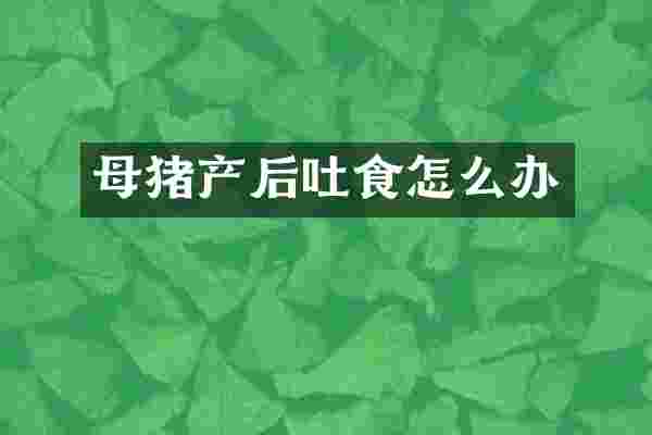 母猪产后吐食怎么办