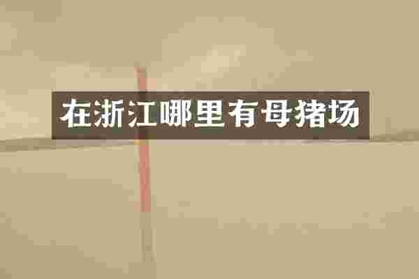 在浙江哪里有母猪场