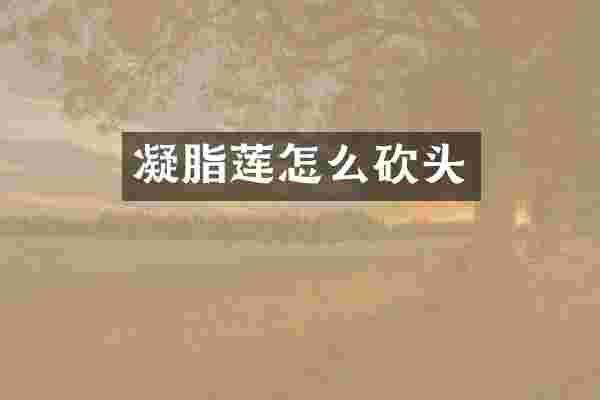 凝脂莲怎么砍头