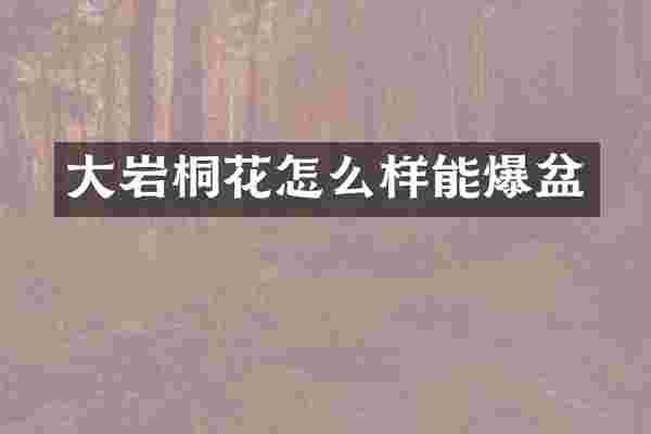大岩桐花怎么样能爆盆