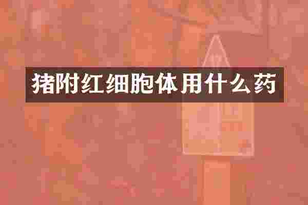 猪附红细胞体用什么药