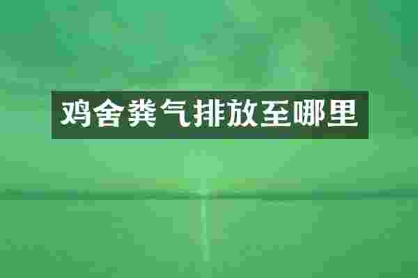 鸡舍粪气排放至哪里