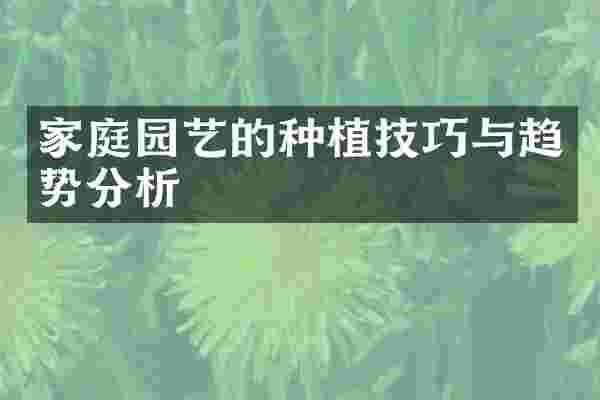 家庭园艺的种植技巧与趋势分析
