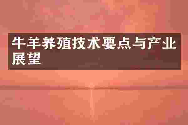 牛羊养殖技术要点与产业展望