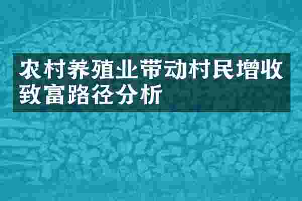 农村养殖业带动村民增收致富路径分析