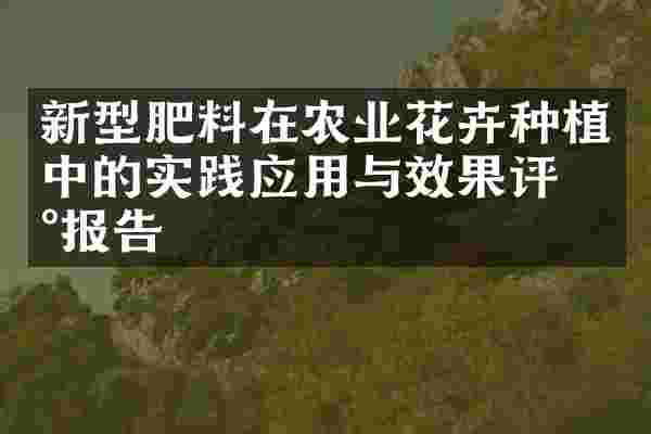 新型肥料在农业花卉种植中的实践应用与效果评估报告