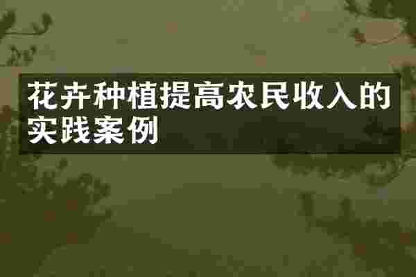 花卉种植提高农民收入的实践案例