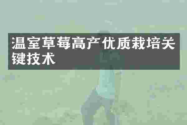 温室草莓高产优质栽培关键技术