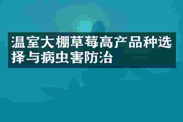 温室大棚草莓高产品种选择与病虫害防治