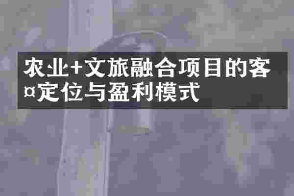农业+文旅融合项目的客群定位与盈利模式