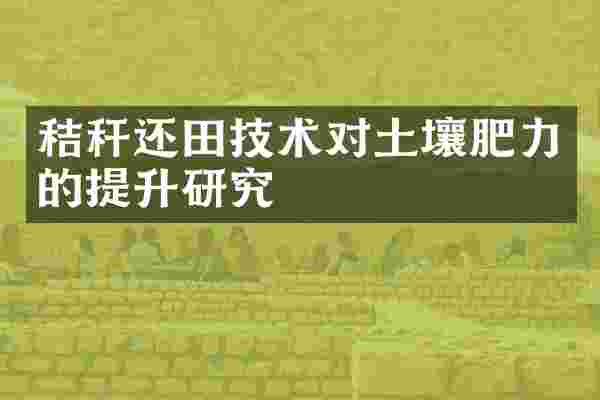 秸秆还田技术对土壤肥力的提升研究