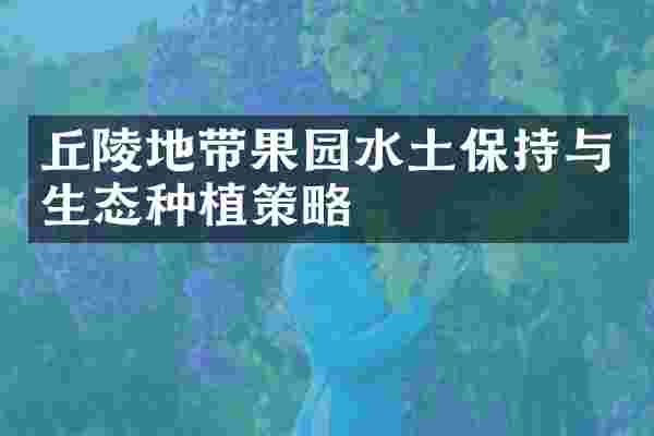 丘陵地带果园水土保持与生态种植策略