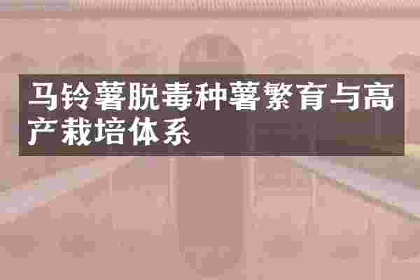 马铃薯脱毒种薯繁育与高产栽培体系