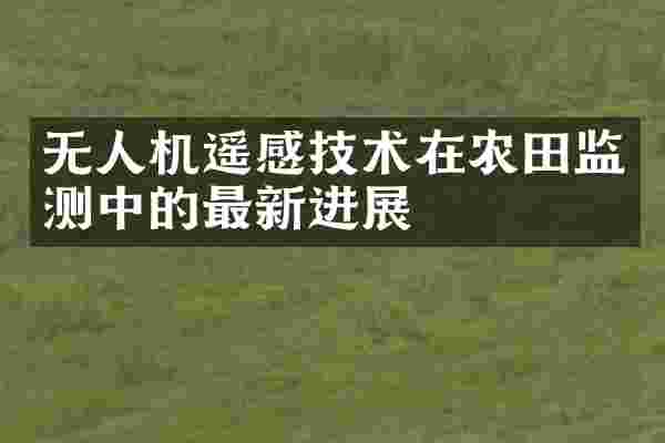 无人机遥感技术在农田监测中的最新进展