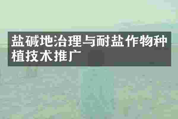 盐碱地治理与耐盐作物种植技术推广