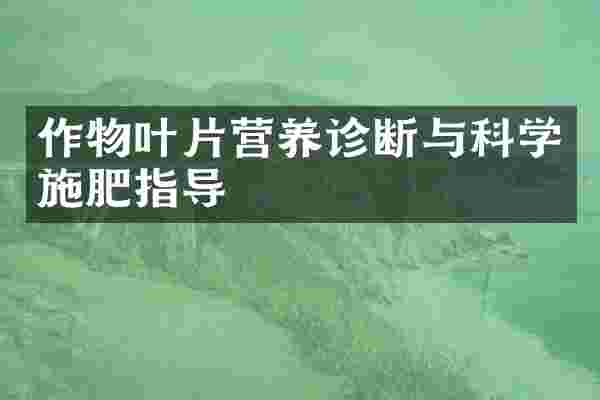 作物叶片营养诊断与科学施肥指导