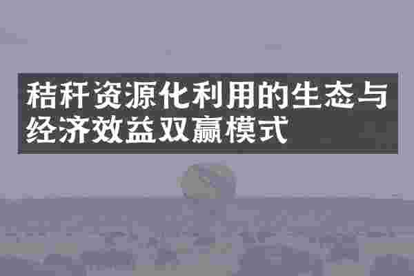 秸秆资源化利用的生态与经济效益双赢模式